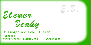 elemer deaky business card