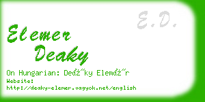 elemer deaky business card